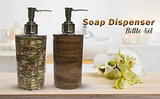 2 Piece Wooden Print Liquid Soap Shampoo Lotion Shower Gel Conditioner Dispenser Bottle Set-thumb4