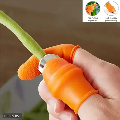 2 Pc Finger Protector Thumb Knife for Kitchen Garden Finger Cutter Tool-thumb0