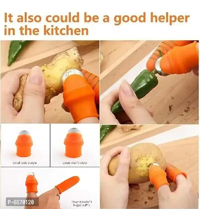 2 Pc Finger Protector Thumb Knife for Kitchen Garden Finger Cutter Tool-thumb3