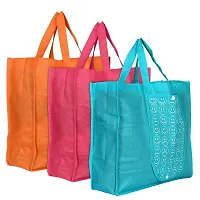 Multipurpose Foldable Reusable Smiley Printed Shopping Bag ndash; Set of 2-thumb1