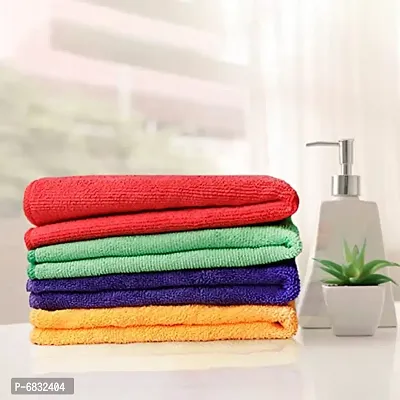 Microfiber Cleaning Cloth Towel Hand and Face Towel 40x40 CM 350 GSM, 4 Piece Towel Set - Multicolor-thumb0