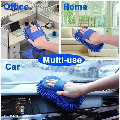 Microfiber Hand Duster Sponge Wash and  Dry Duster for intense Cleaning Car, Home, Office Multicolor-thumb4