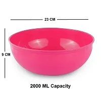 Plastic Classic Mixing Bowl Combo Set - 2L, 1 Piece Bowl and 1 Piece Hand Whisker, Multicolour-thumb1