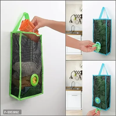 Plastic Bag Dispenser Hanging Storage Mesh Bag Trash Garbage Bag Organizer Holder- 1 Piece-thumb0