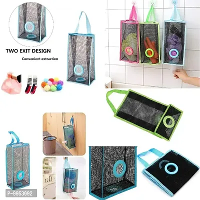 Plastic Bag Dispenser Hanging Storage Mesh Bag Trash Garbage Bag Organizer Holder- 1 Piece-thumb2