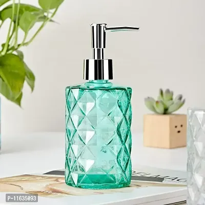 Crystal Diamond Cut Glass Liquid Soap Shampoo Gel Dispenser for Handwash - Multicolor-thumb0