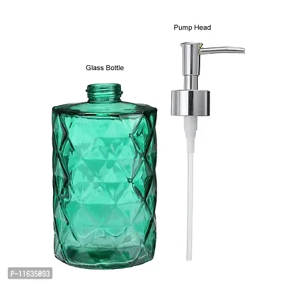 Crystal Diamond Cut Glass Liquid Soap Shampoo Gel Dispenser for Handwash - Multicolor-thumb2