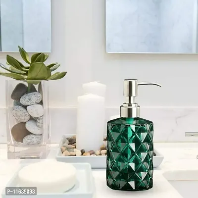 Crystal Diamond Cut Glass Liquid Soap Shampoo Gel Dispenser for Handwash - Multicolor-thumb4