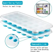Ice Cube Mould Cavity Pop-Up Ice Cube Tray with Lid for Freezer 21 Cubes (Set of 2, Multicolor)-thumb3