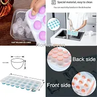 Ice Cube Mould Cavity Pop-Up Ice Cube Tray with Lid for Freezer 21 Cubes (Set of 2, Multicolor)-thumb2
