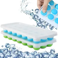 Ice Cube Mould Cavity Pop-Up Ice Cube Tray with Lid for Freezer 21 Cubes (Set of 1, Multicolor)-thumb2