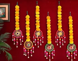 2 Piece Wall Hanging Door Hanging Wall Decoration Marigold Toran Hanging for Diwali Decoration-thumb2