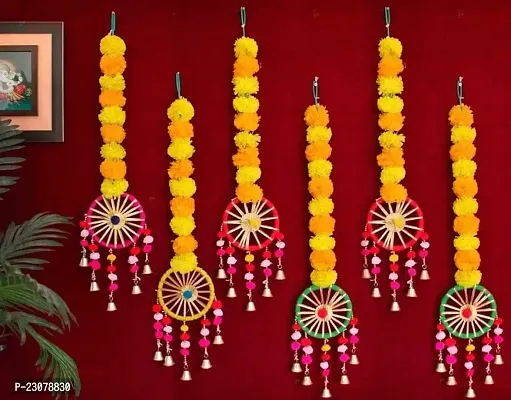 2 Piece Wall Hanging Door Hanging Wall Decoration Marigold Toran Hanging for Diwali Decoration-thumb3