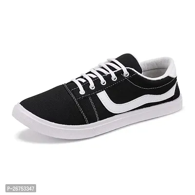 Black Canvas Casual Shoe For Men-thumb0