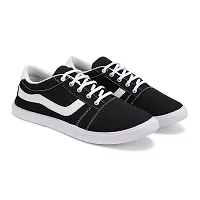 Black Canvas Casual Shoe For Men-thumb2