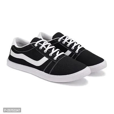 Black Canvas Casual Shoe For Men-thumb3