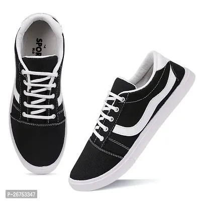 Black Canvas Casual Shoe For Men-thumb2