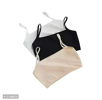 Inner Slip Crop Top Non Padded Non Wired Bra (Assorted color-Pack of 3)-thumb0