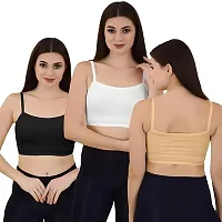 Inner Slip Crop Top Non Padded Non Wired Bra (Assorted color-Pack of 3)-thumb2