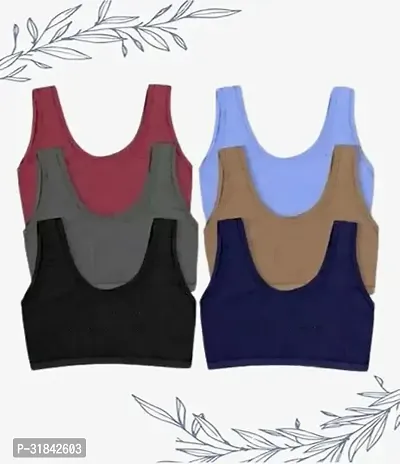 Stylish Full Stretchable Multicolor Inner Air Sport Bra Pack of 3-thumb0