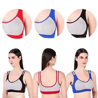 Women Non Padded Sports Bra(pack of 3)-thumb2