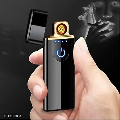 VOFFY Coil Suare Shape Lighter USB Electric Rechageable Smart Touch Flameless Windproof Lighter for Men/Women/Birthday Gift/Smoking-Slim Portable Lighter