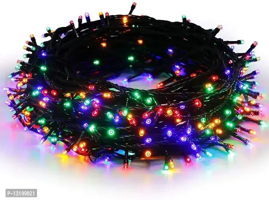 VOFFY 50 Meter LED String Lights 200 LEDs Outdoor Indoor Waterproof Decoration Fairy Lights 8 Lighting Modes, Black/White Wire Fairy String for Garden/Yard/Dewali/Chrismas Lighte (Multi Color)-thumb0