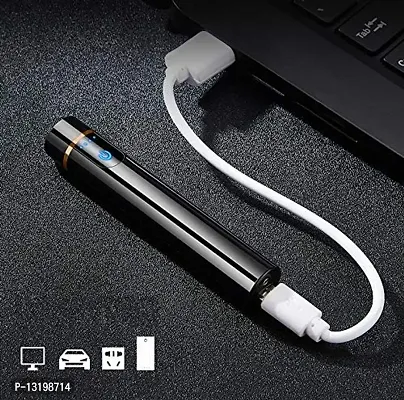 VOFFY Universal Cigarette Lighter for Cigarette with Smart Touch Sensor Mini Electric USB Rechargeable Stylish Lighter Pencil Shape Best for Smoking, for Men & Women,(Black)-thumb4