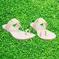 VOFFY? Professional Women's  Girls' Comfort Flat Sandals (Cream, numeric_4)-thumb1