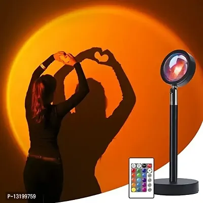 VOFFY Sunset Lamp Projection Led Lights with Remote, 16 Colors Night Light 360? Rotation Rainbow Lights 4 Modes for Photography/Selfie/ Party/Home/Living Room/Bedroom Decor, Gifts for Women  Men-thumb0
