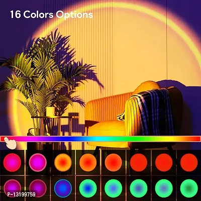 VOFFY Sunset Lamp Projection Led Lights with Remote, 16 Colors Night Light 360? Rotation Rainbow Lights 4 Modes for Photography/Selfie/ Party/Home/Living Room/Bedroom Decor, Gifts for Women  Men-thumb2