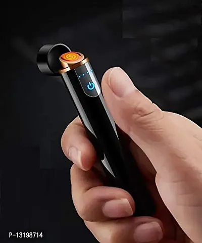 VOFFY Universal Cigarette Lighter for Cigarette with Smart Touch Sensor Mini Electric USB Rechargeable Stylish Lighter Pencil Shape Best for Smoking, for Men & Women,(Black)