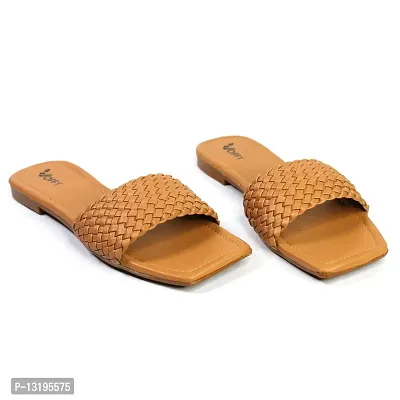 VOFFY Women Flat Sandals for Summer Comfortable & Soft Flats Trendy Two Strap Design Women Fashion Sandal Outdoor, Travel Sleeper for Women & Grils-thumb0