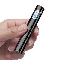 VOFFY 2022 Universal Cigarette Lighter for Cigarette with Smart Touch Sensor Mini Electric USB Rechargeable Stylish Lighter Pencil Shape( Black)-thumb1