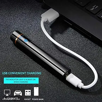 VOFFY 2022 Universal Cigarette Lighter for Cigarette with Smart Touch Sensor Mini Electric USB Rechargeable Stylish Lighter Pencil Shape( Black)-thumb4
