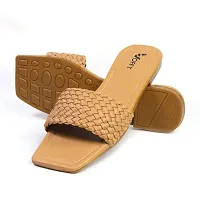 VOFFY Women Flat Sandals for Summer Comfortable & Soft Flats Trendy Two Strap Design Women Fashion Sandal Outdoor, Travel Sleeper for Women & Grils-thumb3