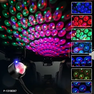 VOFFY Portable Disco Sound Controller Light with 7 Colors and 9 Functional Modes USB Light 360 Degree Flexible Water Resistant for Party Bedroom Home Decor Room Hall Car  SUVs ( M-9 Black, Metal ))