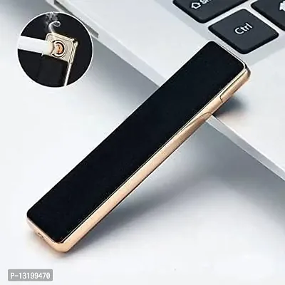 VOFFY Dual Coil USB Electric Lighter Rechargeable Windproof Coil Slim Lighter Slider Pocket Size Gadget Cigarette, Mini Cigar Coil Stylish Fancy Lighter-thumb5