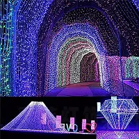 VOFFY Indoor Outdoor String Lights 50 Meter Decoration Lights 200 LED's Bulb Light Waterproof Home Decoration Fairy Lights 8 Modes, Mini String Rise Lights for Diwali Festival, Garden  Tree(Multi)-thumb3