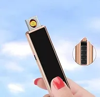 VOFFY Dual Coil USB Electric Lighter Rechargeable Windproof Coil Slim Lighter Slider Pocket Size Gadget Cigarette, Mini Cigar Coil Stylish Fancy Lighter-thumb1