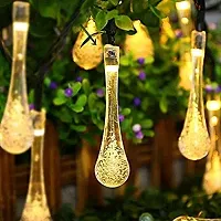 VOFFY String Water Drop 18 LED Lights 8 Meter Bulb Globe Shape Outdoor Fairy Light Shape of Waterdrop/Teardrop/Raindrop Lighting Decor for Home Garden,Diwali,Patio,Christmas,Wedding (Warm White)-thumb2