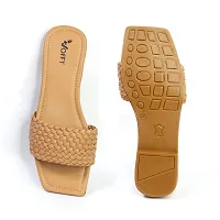 VOFFY Women Flat Sandals for Summer Comfortable & Soft Flats Trendy Two Strap Design Women Fashion Sandal Outdoor, Travel Sleeper for Women & Grils-thumb1