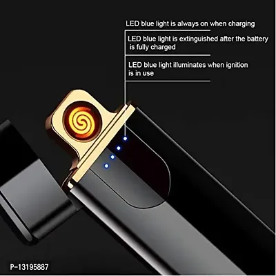 VOFFY Coil Suare Shape Lighter USB Electric Rechageable Smart Touch Flameless Windproof Lighter for Men/Women/Birthday Gift/Smoking-Slim Portable Lighter-thumb3