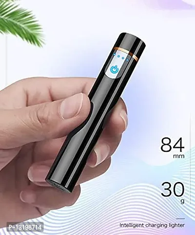 VOFFY Universal Cigarette Lighter for Cigarette with Smart Touch Sensor Mini Electric USB Rechargeable Stylish Lighter Pencil Shape Best for Smoking, for Men & Women,(Black)-thumb5