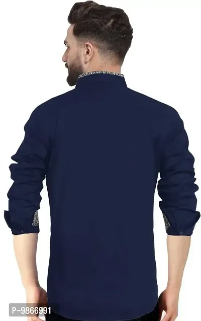 Blue Cotton Casual Casual Shirts For Men-thumb2