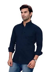 Sky Global Men's Cotton Regular Fit Fullsleeves Fomal Shirt DarkBlue-thumb4