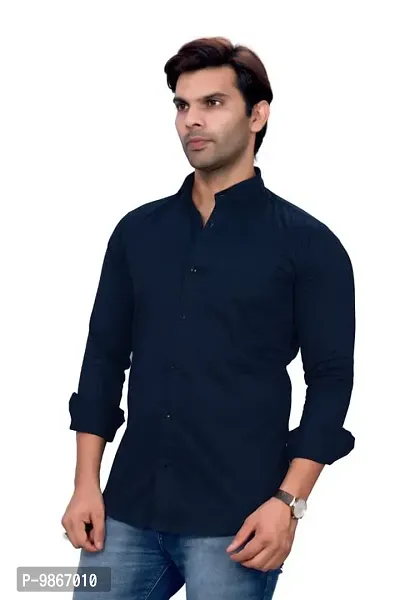 Sky Global Men's Cotton Regular Fit Fullsleeves Fomal Shirt DarkBlue-thumb5