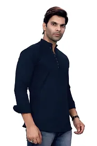 Sky Global Men's Regular Fit Fullsleeves Cotton Kurta DarkBlue-thumb1