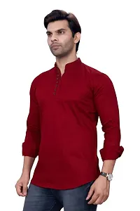 Sky Global Men's Regular Fit Fullsleeves Cotton Kurta Maroon-thumb4