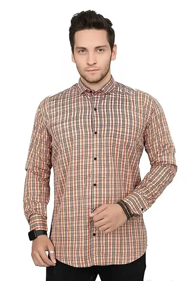 Global Men's Fullsleeves Regular Fit Lining Fomal Shirt